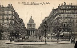 CPA Paris the Pantheon and the street Soufflot