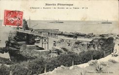 CPA Biarritz L'escadre a Biarritz Au rocher de la vierge