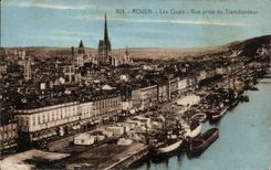 CPA Rouen quays Seen from of the transporter
