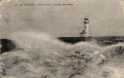 CPA Treport schweres Meerinnenraum der Leuchtturmpiers