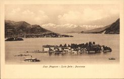 CPA Italien Italien Lago Maggiore Isola blokte Panorama