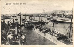 CPA Italien Italien Genua Boote des Panorama-LED Oporto