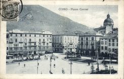 CPA Italien Italien Como Marktplatz Cavour