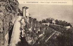 CPA Italien Italien Ventimiglia einflussreiche Person S Luigi Frontiera Italien Francia