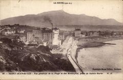 CPA Saint Jean de Luz Vue generale de la plage et des montagnes prise de Sainte Barbe