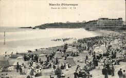 CPA Biarritz Plage en 1905
