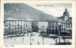 CPA Italien Italien Como Marktplatz CAvour