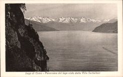 CPA Italien Italien Lago di Como Panorama LED lago visto pflasterte Landhaus Serbelloni