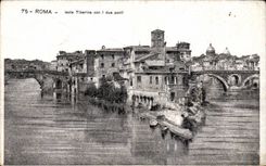 CPA Italy italia Roma Insulated Tiberina idiot I due ponti