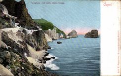 CPA Italien Italien Capri Faraglioni visti strada Krupp