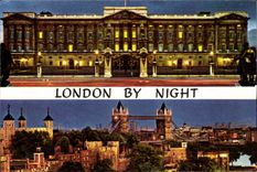 MODERN CARD Great Britain London London The tower off london and tower bridge by night