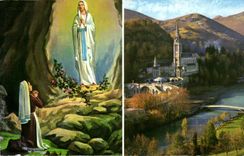 MODERN CARD Lourdes Souvenir Bernadette