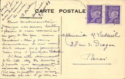 CPA Airvault Frontage of the church and the bell-tower