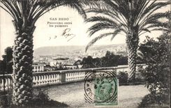 CPA Italien Italien San Remo Panorama kommt die Palmen