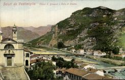CPA Italien Italien Saluti DA Ventimiglia Chiesa S Giovanni E Sticks di Siestro