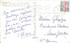 CPA Hendaye free Spanish Border Bidassoa and the international bridge with the moonlight