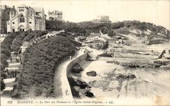 CPA Biarritz Le port des pecheurs et l'eglise Sainte Eugenie