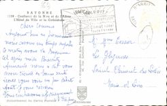 CPA Bayonne Confluence of Nive and Adour the town hall and the cathedral