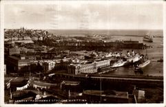 CPA Italien Italien Genua Panorama E Stazione Marittima
