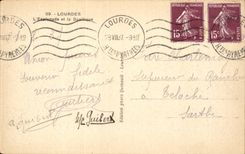 Lourdes CPA the basilica and the Breton martyrdom