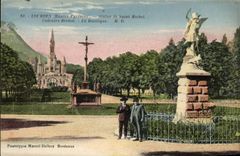 CPA Lourdes Statue of Saint Michel Breton Martyrdom the basilica