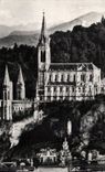 CPA Lourdes the basilica and the cave