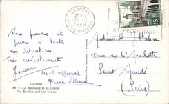 CPA Lourdes the basilica and the cave