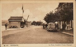 CPA Hendaye the bridge Border Spain France