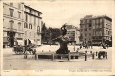 CPA Italy Italia Roma Piazza Berberini E Fontana LED Platform Hairdresser Ass donkey