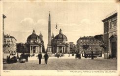 CPA Italien Italien Rom Piazza Del Popolo E Ingresso Del Corso