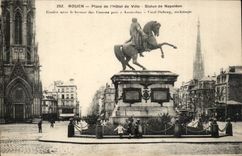 Rouen CPA Places town hall Statue of Napoleon