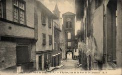 CPA Saint Jean Foot of Port the church seen of the street of the citadel Pork-butchery Child