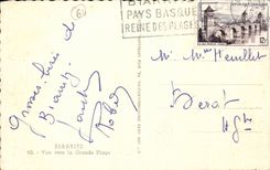 CPA Biarritz Vue vers la grande plage