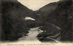 CPA Itxassou throats of the step of Roland Passage of the train