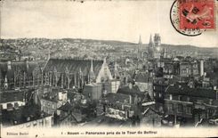 CPA Rouen Panorama taken of the tower of the belfry