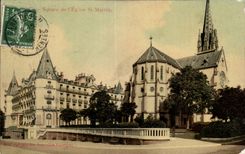 CPA Pau allgemeiner Garten der Kirche Str Martin