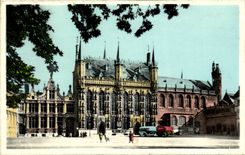 Belgium Bruges the justice of paux Town hall and basilica of St Blood