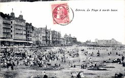 CPA Belgium Ostend the beach has low tide