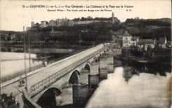 CPA Chinon View the castle and the bridge on Vienna