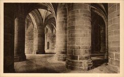 CPA Mont Saint Michel Crypt Abbey of the large pillars