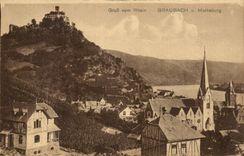 CPA Gruss vom Rhein Braubach u Marksburg