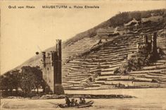 CPA Gruss vom Mauseturm U Ruins Ehrenfels