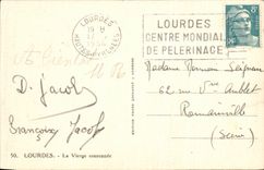 CPA Lourdes the virgin couronnee