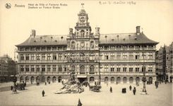 CPA Belgien Antwerpen Rathaus und Brabo Brunnen