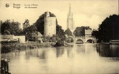 CPA Belgium Bruges the lake of love