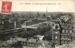 CPA Paris Panorama des sept ponts Tour Eiffel