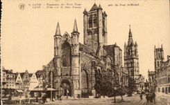CPA Belgium Ghent Panorama of the three Tours