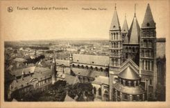 CPA Belgique Tournai Cathedrale et panorama