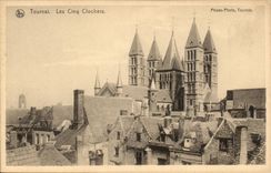 CPA Belgique Tournai les cinq clochers