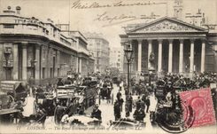CPSM Great Britain London London The royal Exchange and Bank off England